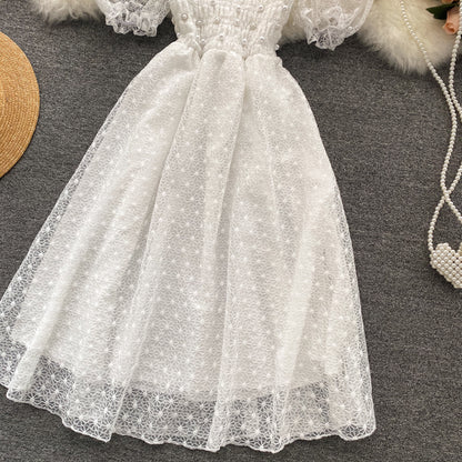 Niedliches Spitzen-Kurz-Kleid Modisches Kleid P312