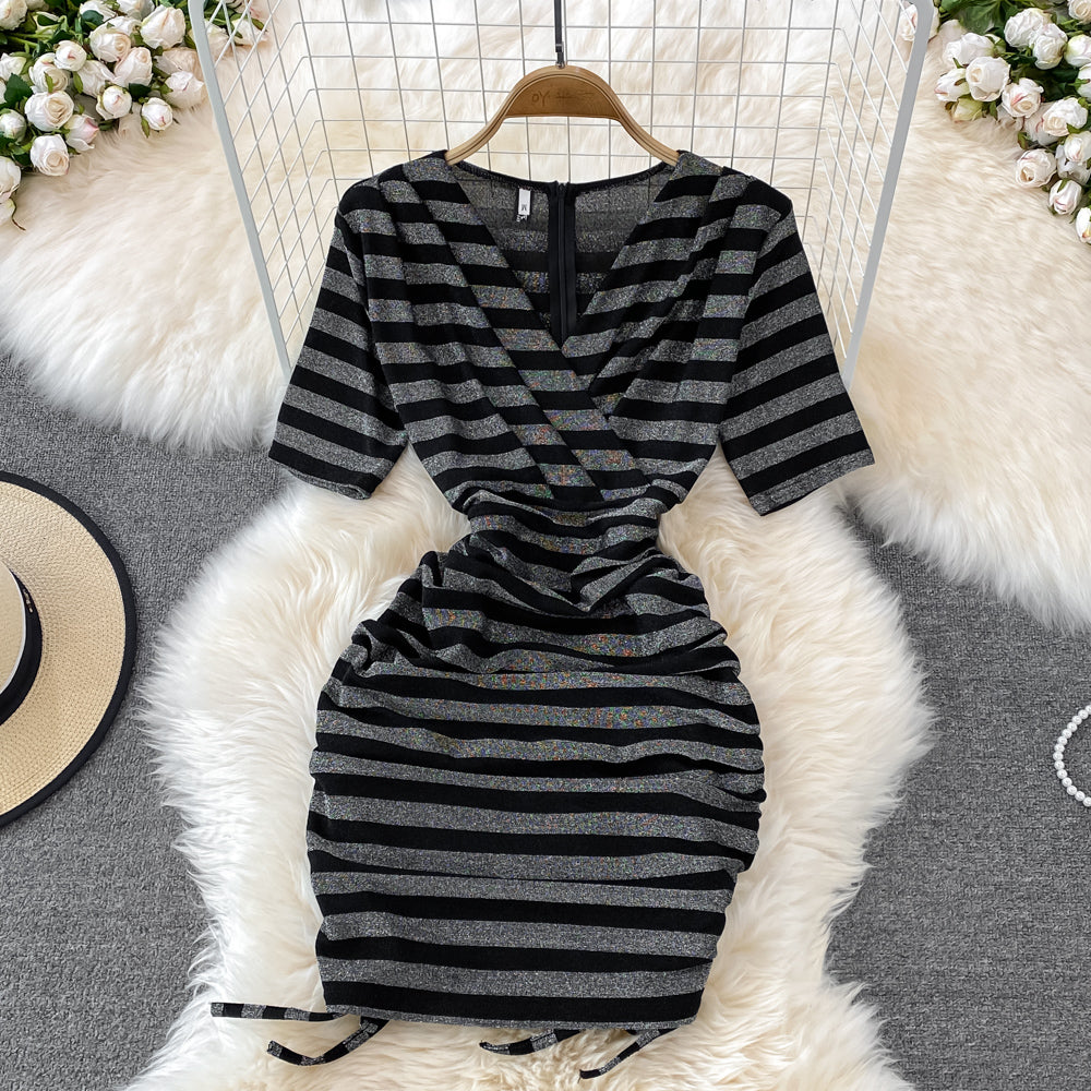 Sexy V Neck Short Dress Fashion Dress P295