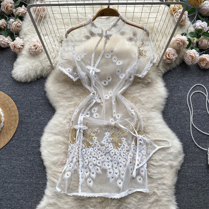 Sexy kurzärmeliges, eng anliegendes Sommerkleid für Damen P088