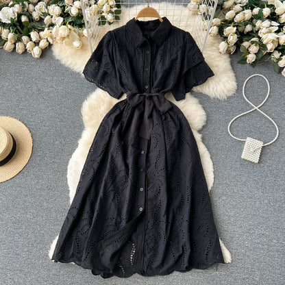 Robe trapèze en dentelle pour femme P091