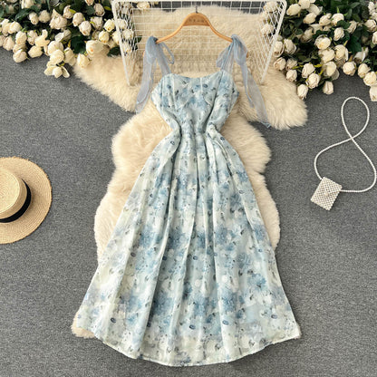 Sexy Spaghettiträger Blumenkleid Sommer Damenkleid Urlaub P215