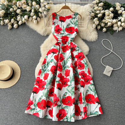 Sexy Scoop Blumenkleid Damen Urlaubskleid P196