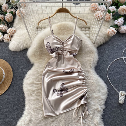 Sexy Spaghettiträger Heißes kurzes Kleid Damen Sommerkleid P201