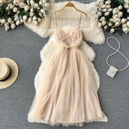 Robe courte en tulle à fines bretelles sexy pour femme - P144