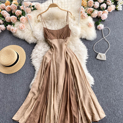 Sexy Spaghetti-Träger-Sommerkleid Damen Holiday-Kleid P166