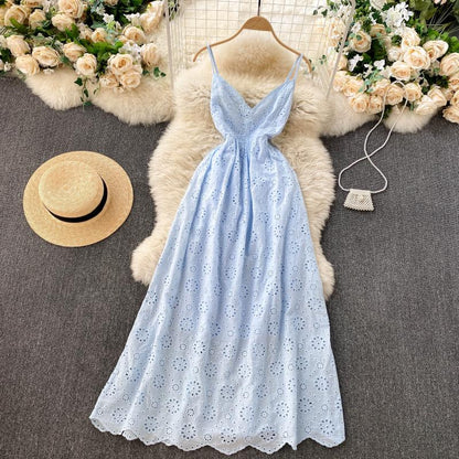 Sexy Spaghettiträger Heißes rückenfreies Spitzenkleid für Damen Feiertagskleid P203