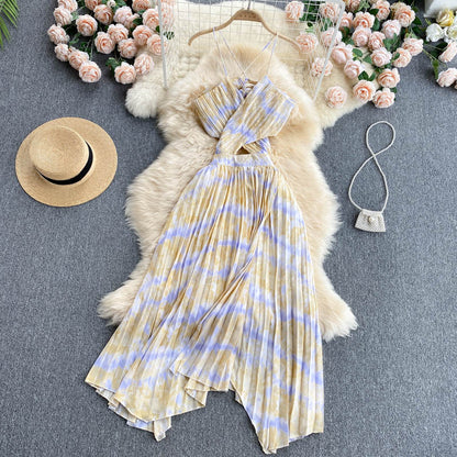 Sexy Spaghettiträger Sommer Rückenfreies Kleid Heißes Damenkleid P154