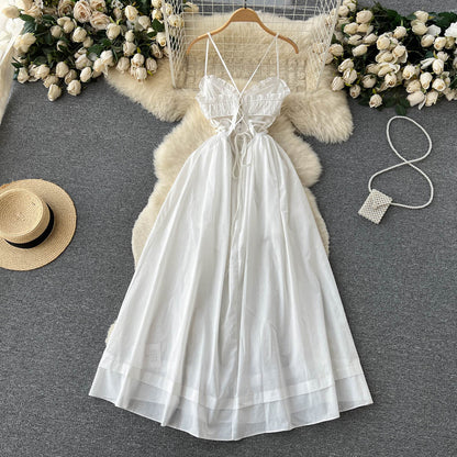 Robe d'été sexy à fines bretelles pour femme - Robe de vacances P159
