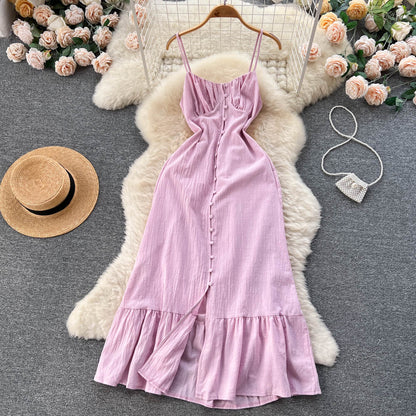 Vintage Spaghettiträger ärmelloses mintgrünes Sommerkleid P245