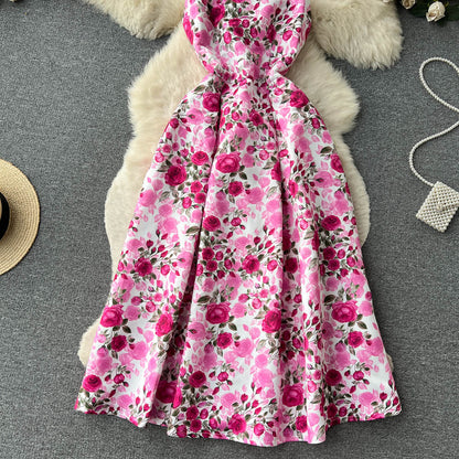 Sexy Scoop Blumenkleid Damen Urlaubskleid P196