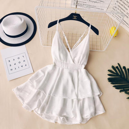 Sexy Träger Sommer Kurzes Kleid Damen Urlaubskleid P164