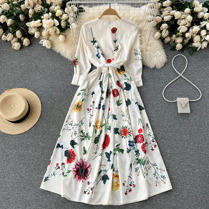 schlichtes Sommerkleid für Damen mit 3/4-Ärmeln P117