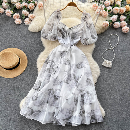 einfaches, kurzärmeliges Sommerkleid für Damen P116