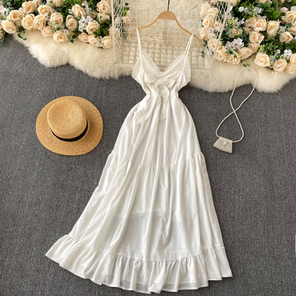 Sexy Spaghetti Straps Backless Lace White Dress Summer Women Holiday D Sexy Spaghetti Straps Backless Lace White Dress Summer Women Holiday D