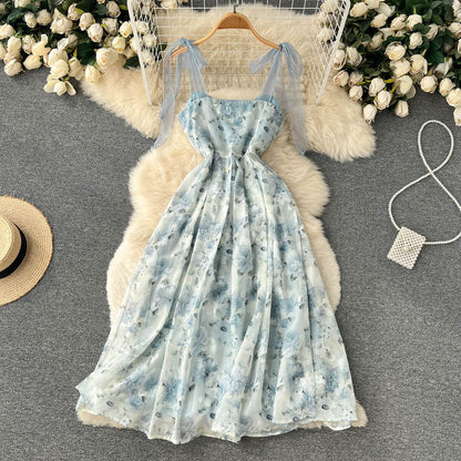 Sexy Spaghettiträger Blumenkleid Sommer Damenkleid Urlaub P215