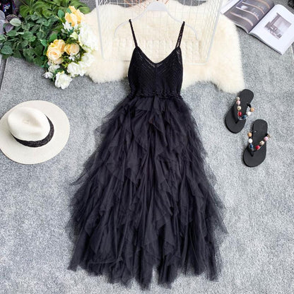 Damen-Sommerkleid A-Linie Spaghettiträger Altrosa P094