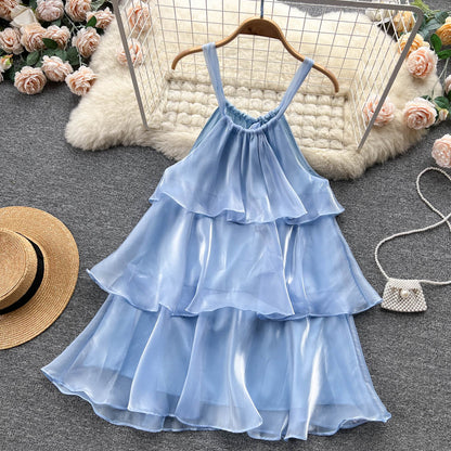 Süßes Neckholder-Sommerkleid Damen-Urlaubskleid P179