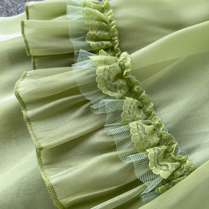 Süßes ärmelloses, rückenfreies mintgrünes Sommerkleid in A-Linie P242