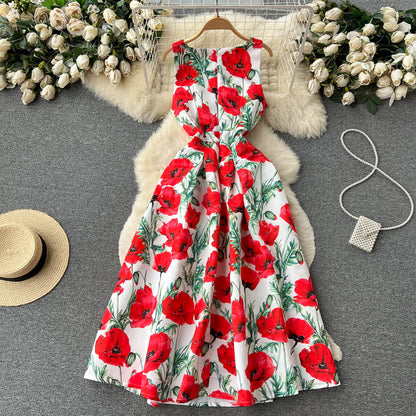 Sexy Scoop Blumenkleid Damen Urlaubskleid P196