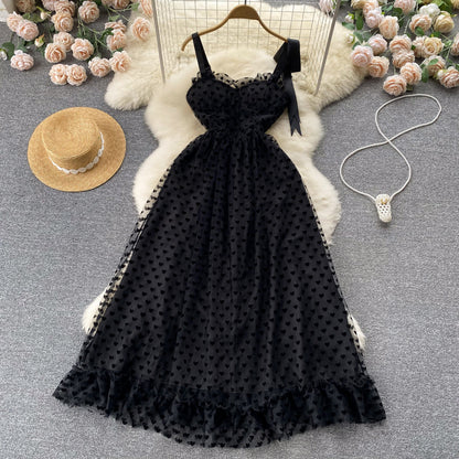 Sexy Spaghettiträger Sommerkleid schwarz Damenkleid P128