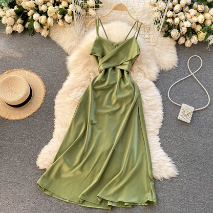 Sexy A line spaghetti straps sage green summer dress women's dress P095 - sage green Sexy A line spaghetti straps sage green summer dress women's dress P095 - sage green