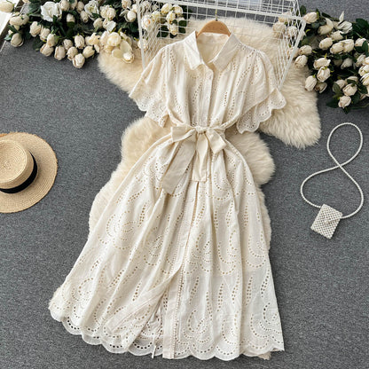 Robe trapèze en dentelle pour femme P091
