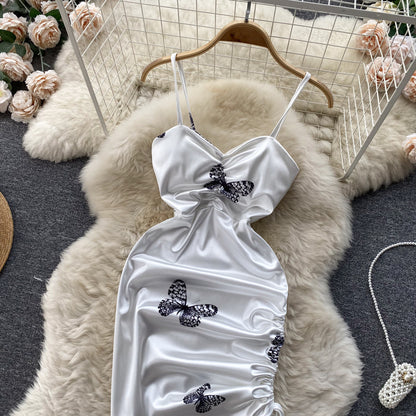 Sexy Spaghettiträger Heißes kurzes Kleid Damen Sommerkleid P201