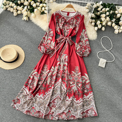 schlichtes langärmeliges Sommerkleid für Damen P119