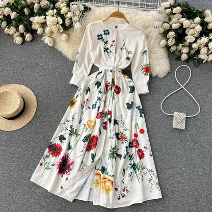 schlichtes Sommerkleid für Damen mit 3/4-Ärmeln P117