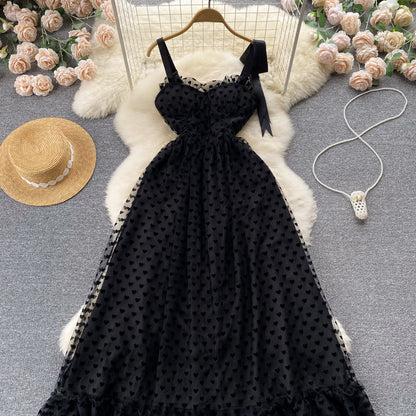 Sexy Spaghettiträger Sommerkleid schwarz Damenkleid P128