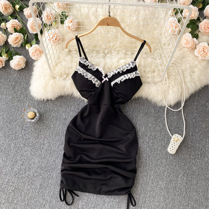 Sexy scheidenförmiges, ärmelloses, pinkfarbenes kurzes Sommerkleid P243