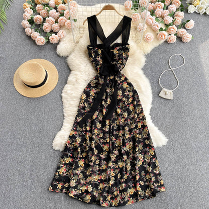 Süßes geblümtes Sommerstrandkleid für Damen P090
