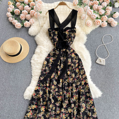 Süßes geblümtes Sommerstrandkleid für Damen P090