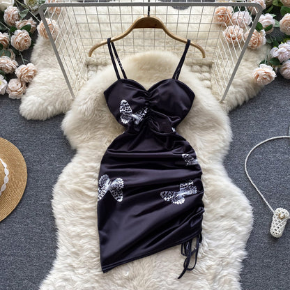 Sexy Spaghettiträger Heißes kurzes Kleid Damen Sommerkleid P201