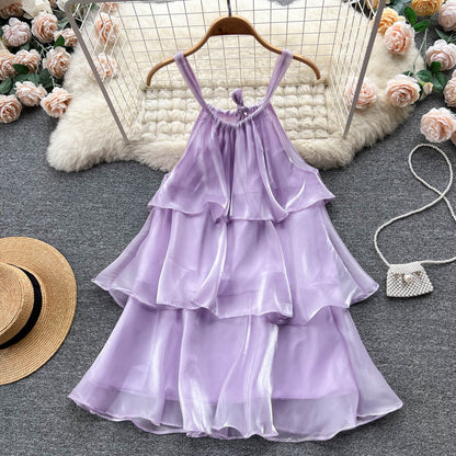 Süßes Neckholder-Sommerkleid Damen-Urlaubskleid P179