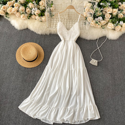 Sexy Spaghetti Straps Backless Lace White Dress Summer Women Holiday D Sexy Spaghetti Straps Backless Lace White Dress Summer Women Holiday D