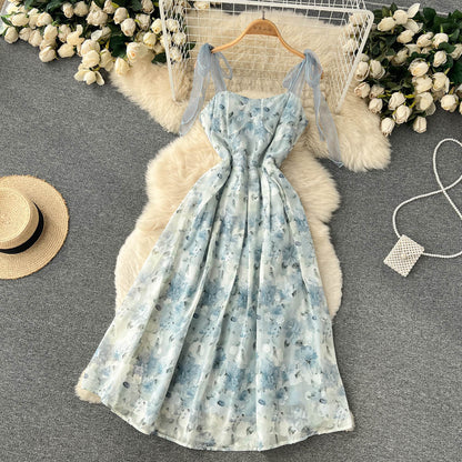 Sexy Spaghettiträger Blumenkleid Sommer Damenkleid Urlaub P215