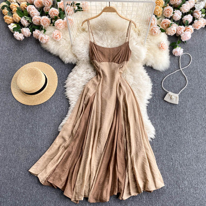 Sexy Spaghetti-Träger-Sommerkleid Damen Holiday-Kleid P166