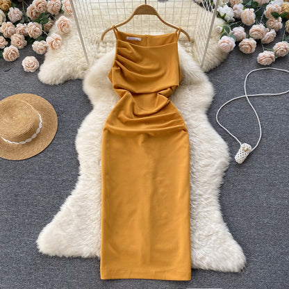 Sexy Seidensatin-Kleid Sommer Damen Holiday-Kleid P221