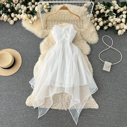Robe courte sexy à fines bretelles pour femme P204