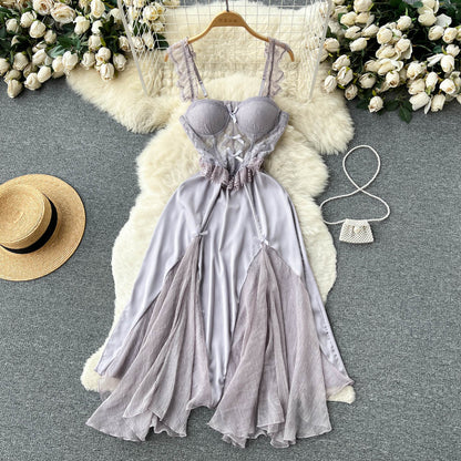 knee length dresses for ladies Elegant Black Halter Dress / Women's Irregular Hem Sexy Dress with Sleeves main image 1