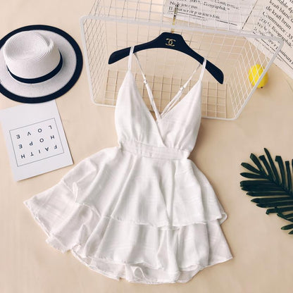 Sexy Träger Sommer Kurzes Kleid Damen Urlaubskleid P164