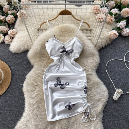Sexy Spaghettiträger Heißes kurzes Kleid Damen Sommerkleid P201