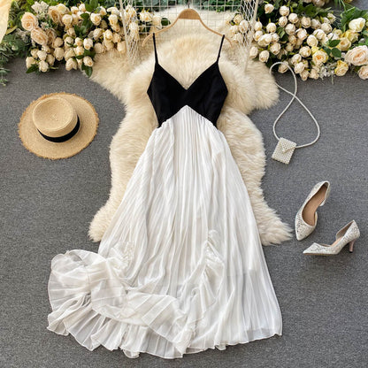 Sexy Spaghettiträger Rückenfreies Sommerkleid Damen Weißes Urlaubskleid P161