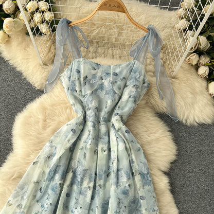 Sexy Spaghettiträger Blumenkleid Sommer Damenkleid Urlaub P215