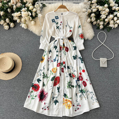 schlichtes Sommerkleid für Damen mit 3/4-Ärmeln P117