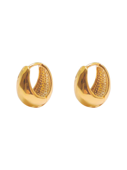 Boucles d'oreilles créoles plaqué or 18 carats, boucles d'oreilles épaisses, grosses créoles, boucles d'oreilles cadeau E021