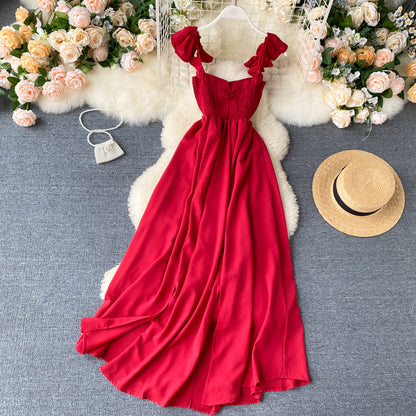 Sexy Träger Sommerkleid Damen Holiday Kleid P165