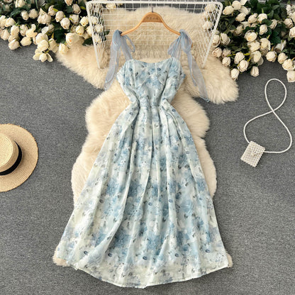 Sexy Spaghettiträger Blumenkleid Sommer Damenkleid Urlaub P215
