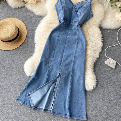 Cute Spaghetti Straps Denim Dress Women Dress P144 PreppyDress Cute Spaghetti Straps Denim Dress Women Dress P144 PreppyDress